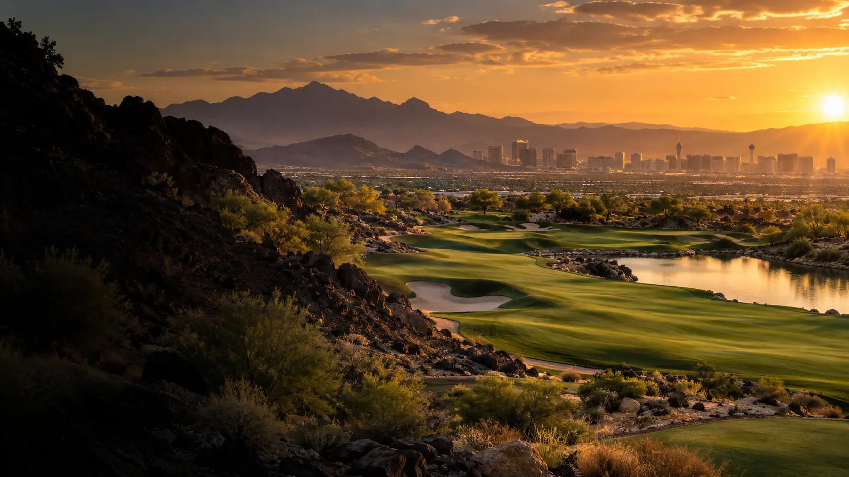 Illustrative Las Vegas desert golf landscape